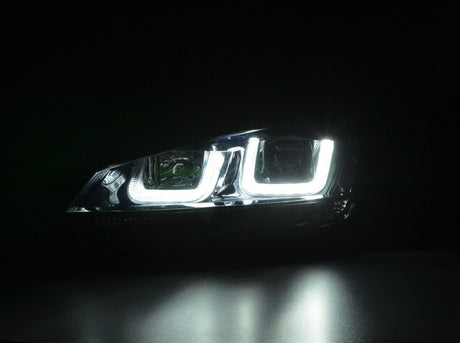 Volkswagen Golf Mk7 Black LED Headlights - R Style Chrome (12-17) - K2 Industries
