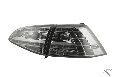 Volkswagen MK7 Golf/GTI/R - Chrome/Smoke LED Tail Lights For Halogen Models (2012-2017) - K2 Industries