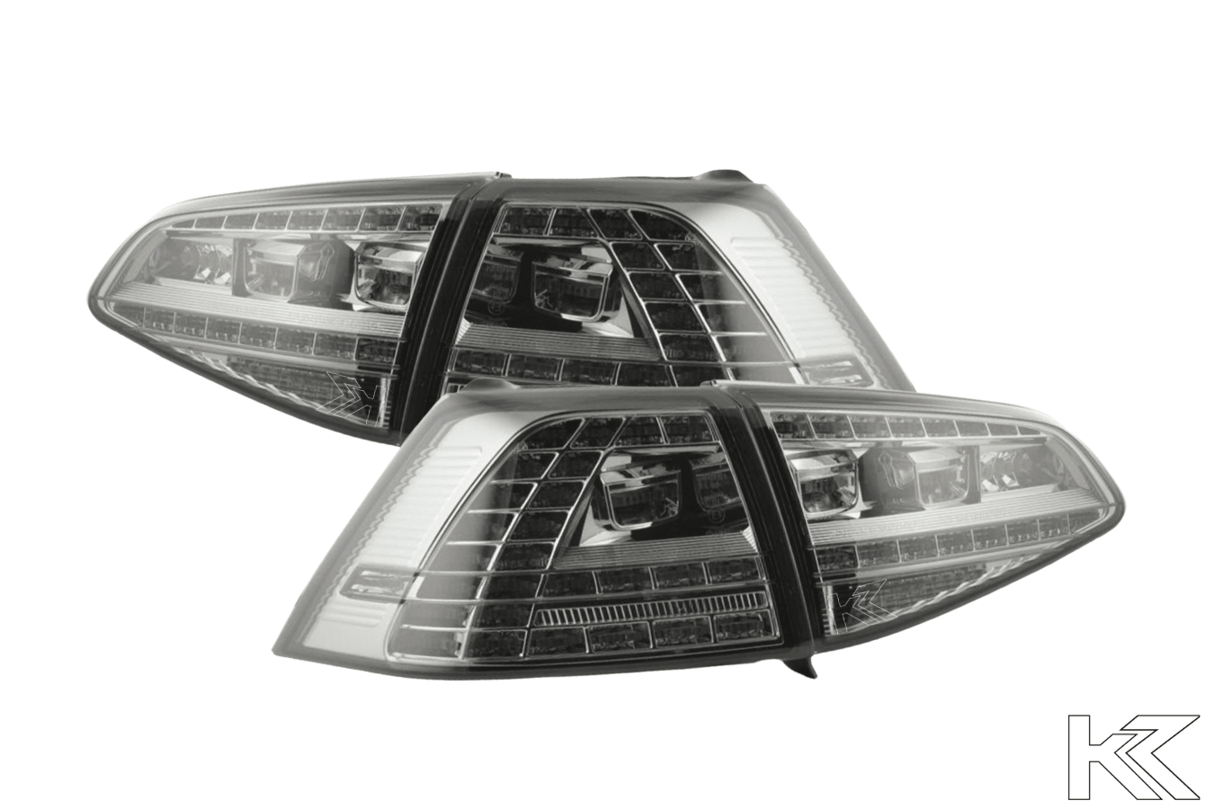 Volkswagen MK7 Golf/GTI/R - Chrome/Smoke LED Tail Lights For Halogen Models (12-17) - K2 Industries
