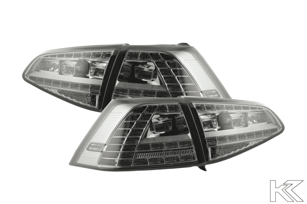 Volkswagen MK7 Golf/GTI/R - Chrome/Smoke LED Tail Lights For Halogen Models (2012-2017) - K2 Industries