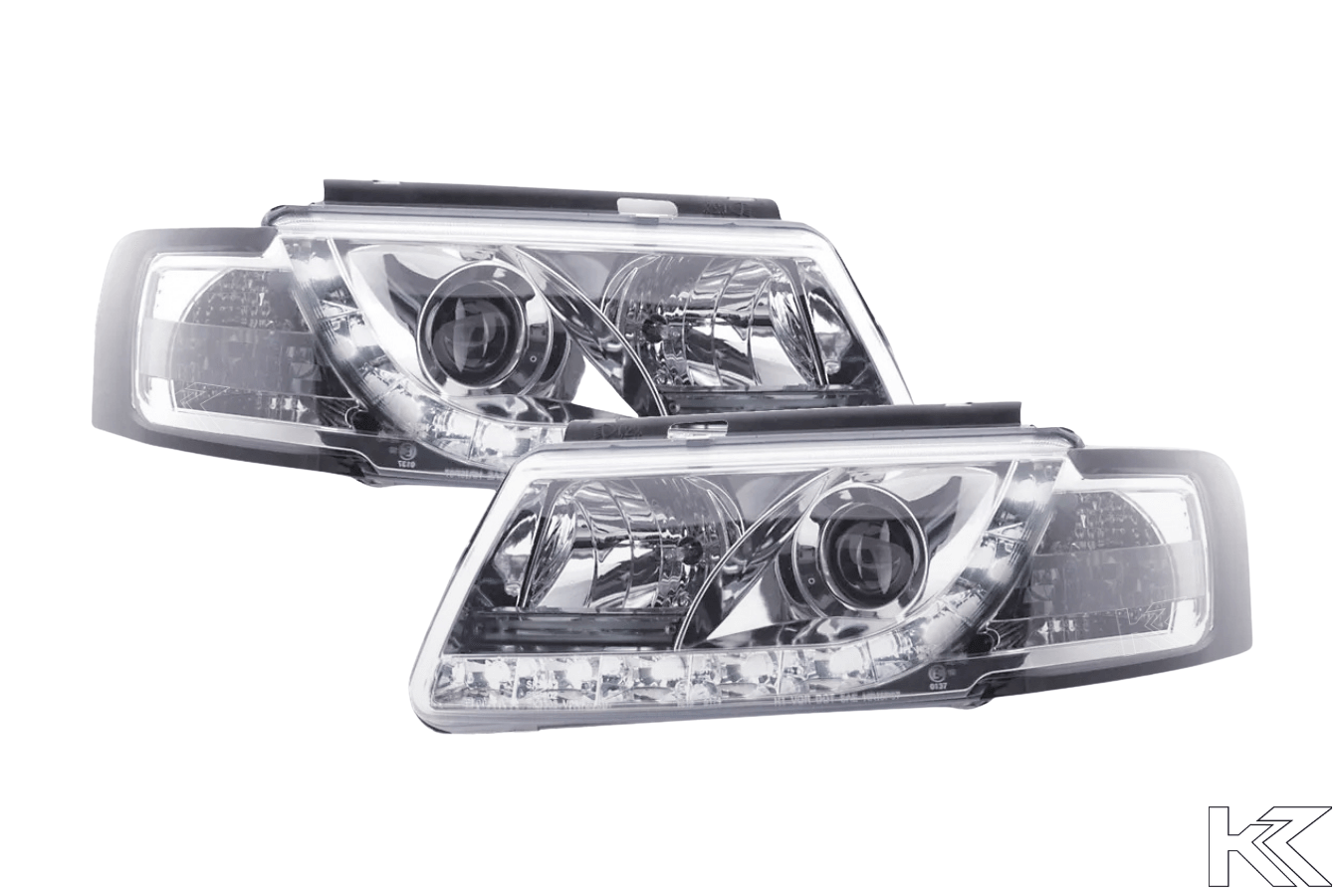 Volkswagen Passat (B5 / 3B) Chrome LED Headlights with Daytime Running Lights (1997 - 2000) - K2 Industries
