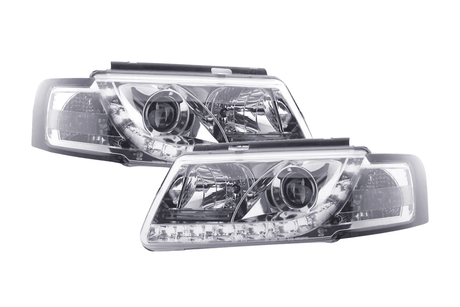 Volkswagen Passat (B5 / 3B) Chrome LED Headlights with Daytime Running Lights (1997 - 2000) - K2 Industries