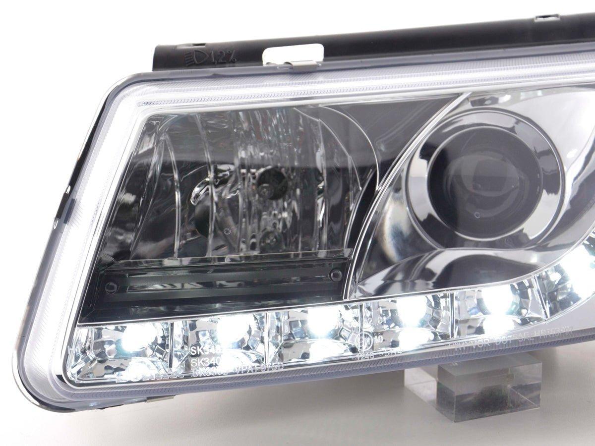 Volkswagen Passat (B5 / 3B) Chrome LED Headlights with Daytime Running Lights (1997 - 2000) - K2 Industries