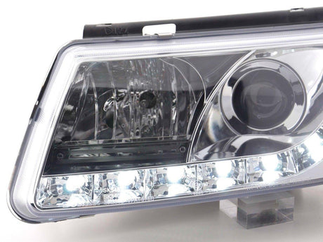 Volkswagen Passat (B5 / 3B) Chrome LED Headlights with Daytime Running Lights (1997 - 2000) - K2 Industries