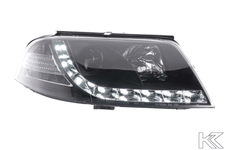 Volkswagen Passat (B5 / 3BG) Black LED Headlights with Daytime Running Lights (2000 - 2005) - K2 Industries