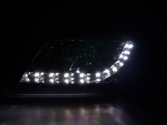 Volkswagen Passat (B5 / 3BG) Chrome LED Headlights with Daytime Running Lights (2000 - 2005) - K2 Industries