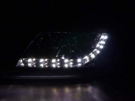 Volkswagen Passat (B5 / 3BG) Chrome LED Headlights with Daytime Running Lights (2000 - 2005) - K2 Industries