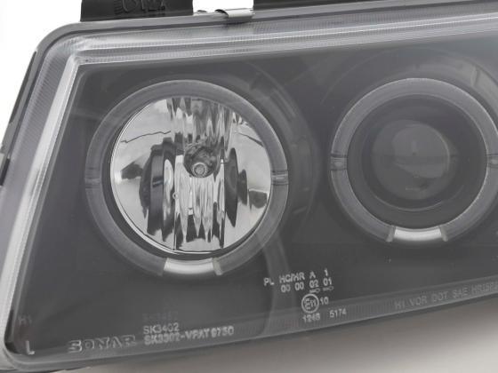 Volkswagen Passat Type 3B 97-00 Black Headlight Set (1997-2000) - K2 Industries