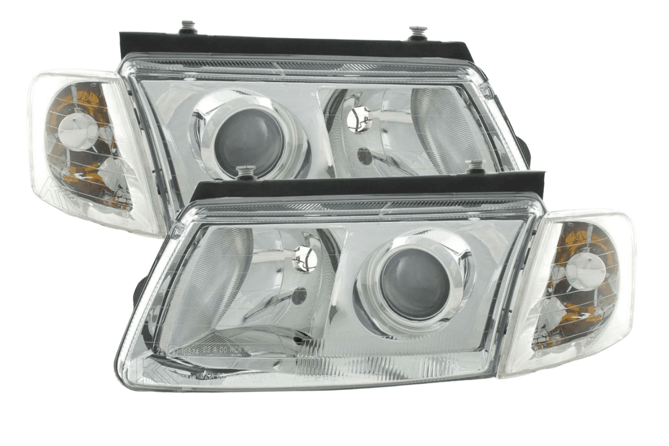 Volkswagen Passat Type 3B Chrome Headlight Set 1997-2000 - K2 Industries