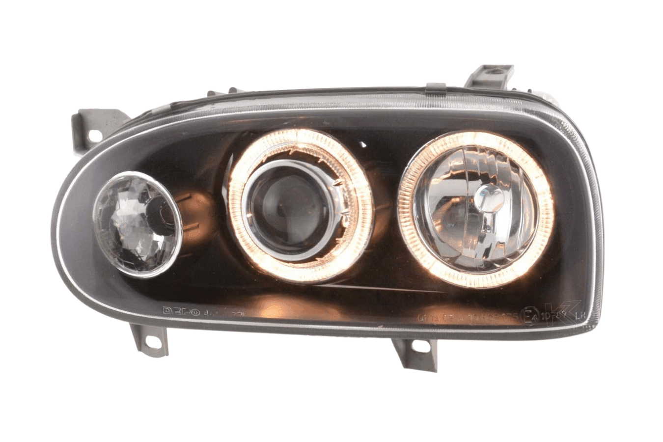 VW Golf 3 type 1HXO, 1 EXO Black Angel Eye Headlights (1991-1997) - K2 Industries