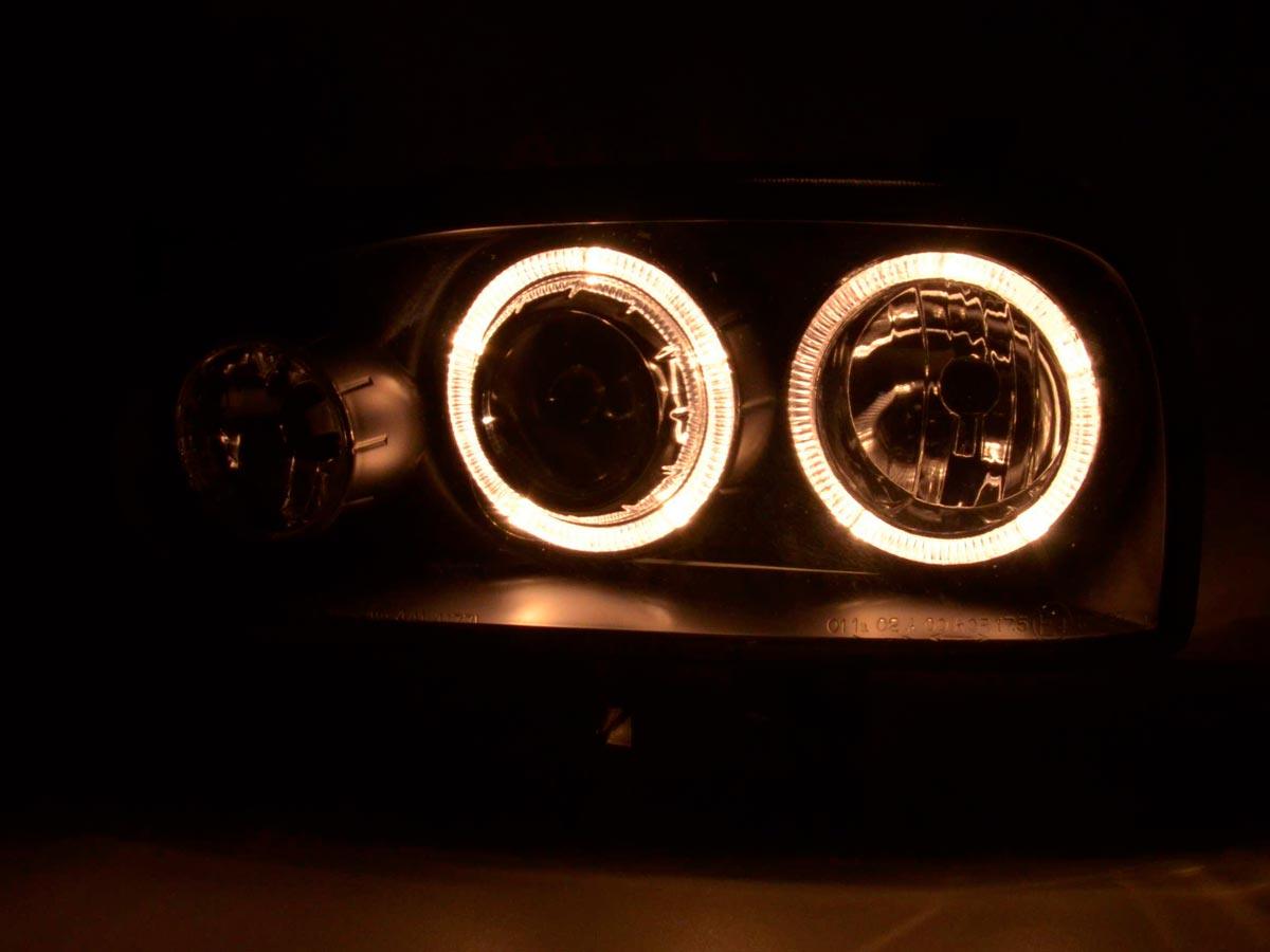VW Golf 3 type 1HXO, 1 EXO Black Angel Eye Headlights (1991-1997) - K2 Industries