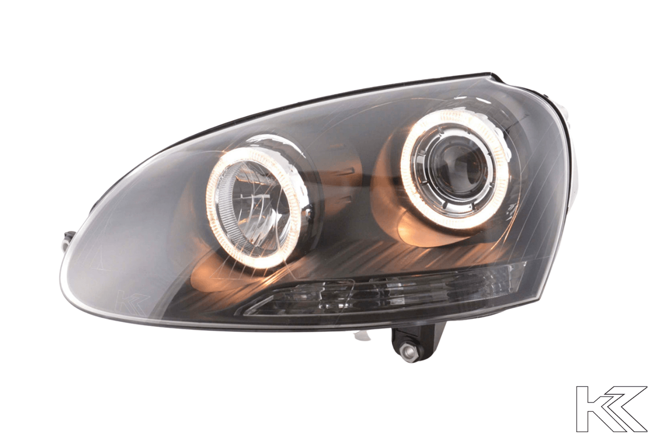 VW Golf 5 Black Angel Eye Headlights with DRL (2003-2008) - K2 Industries