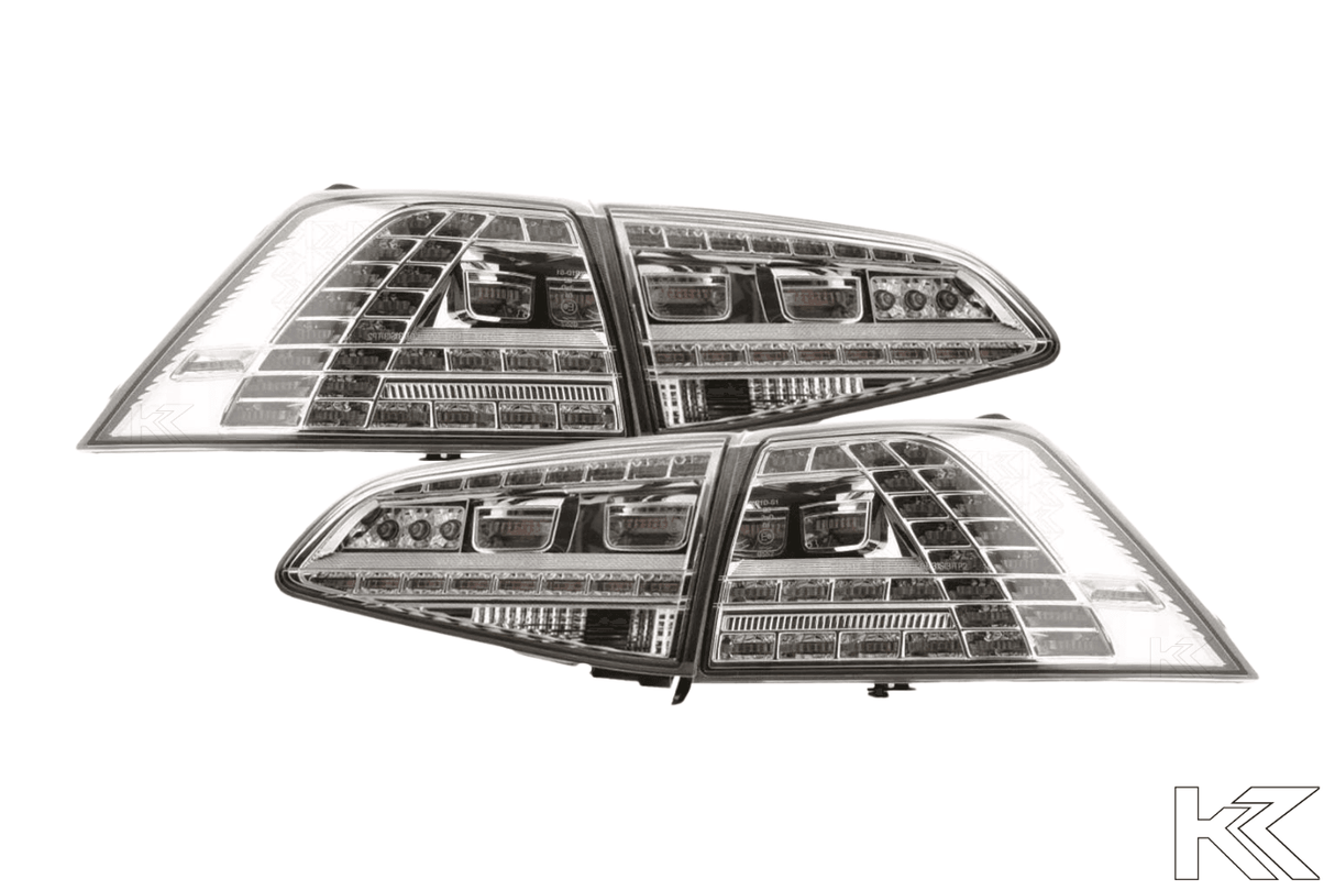 VW MK7 Golf GTI Chrome/Clear LED Tail Lights (2012 - 2017) - K2 Industries