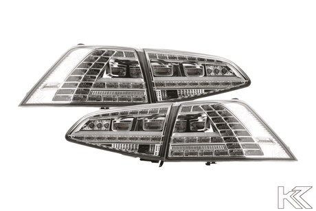 VW MK7 Golf GTI Chrome/Clear LED Tail Lights (2012 - 2017) - K2 Industries