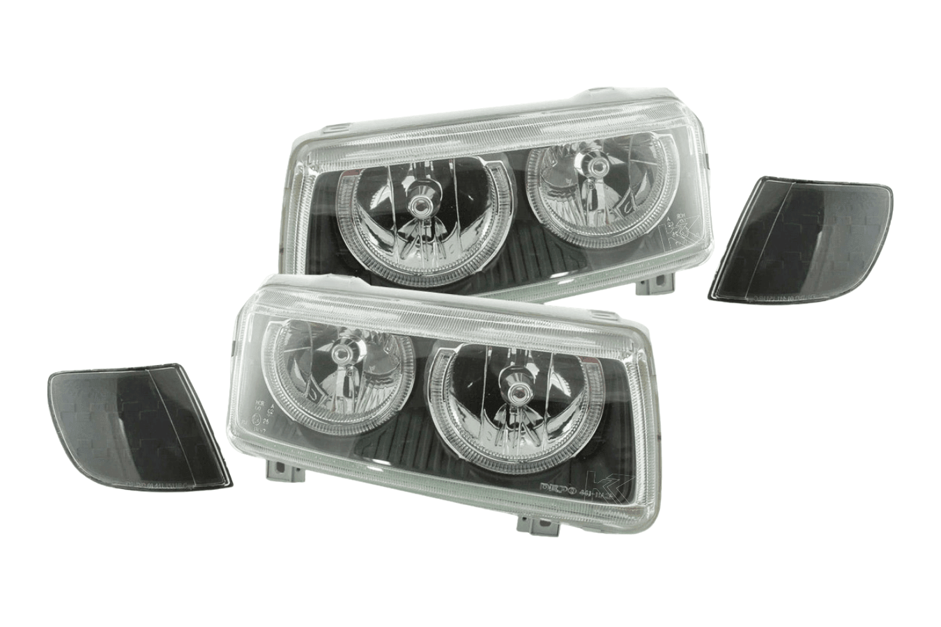 VW Passat B3 type 35i Black Angel Eyes Headlights (1993-1996) - K2 Industries