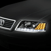 Audi A6 Black DRL Headlights (98-01) - K2 Industries