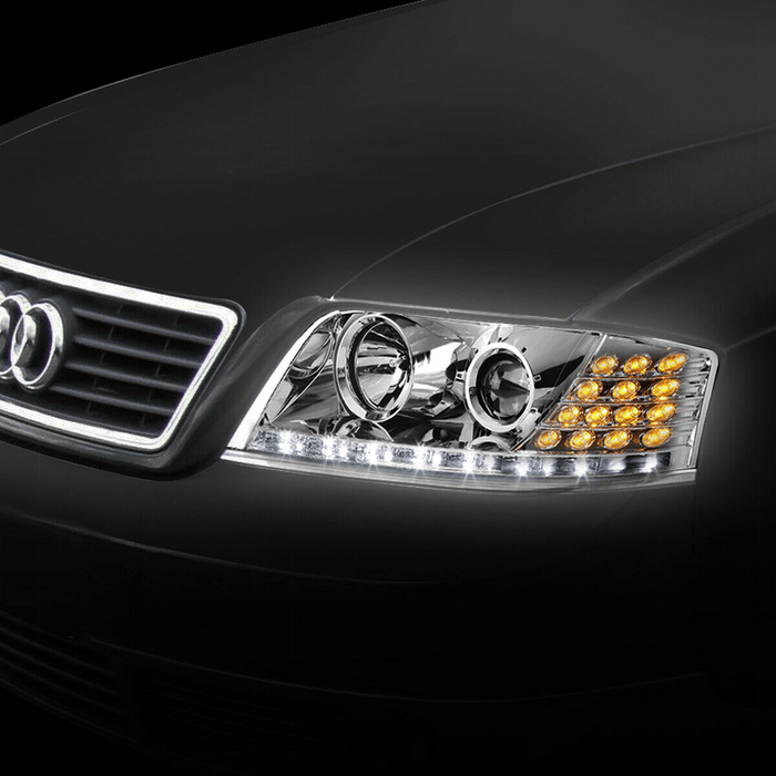 Audi A6 Chrome DRL Headlights (98-01) - K2 Industries